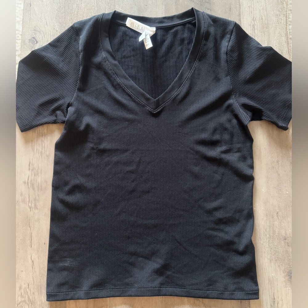 Athleta Black Ribbed Top